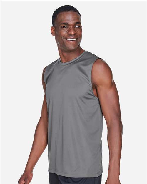 Team 365 TT11M Men's Zone Performance Muscle T-Shirt - Sport Graphite - model side