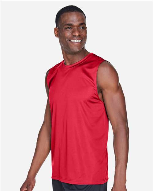 Team 365 TT11M Men's Zone Performance Muscle T-Shirt - Sport Red - model side