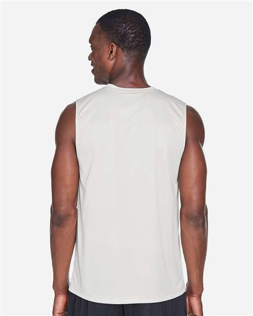 Team 365 TT11M Men's Zone Performance Muscle T-Shirt - Sport Silver - model back