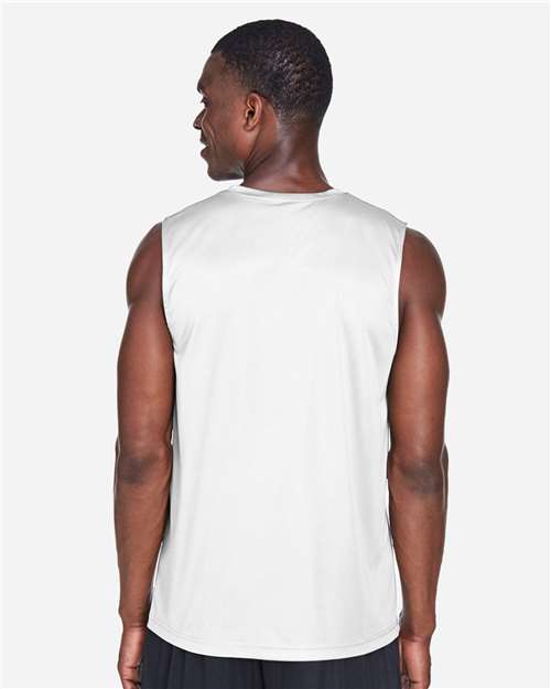 Team 365 TT11M Men's Zone Performance Muscle T-Shirt - White - model back