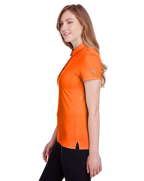 Puma Golf 596921 Women's Fusion Polo - Vibrant Orange - model side