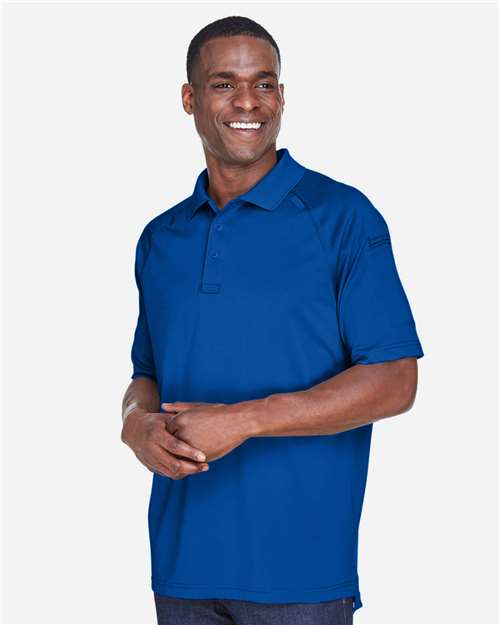 Harriton M211 Men's Advantage Tactical Performance Polo - True Royal - model side