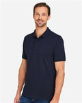Harriton M205 Men's Valiant Cotton Snag Protect Polo - Dark Navy - model side