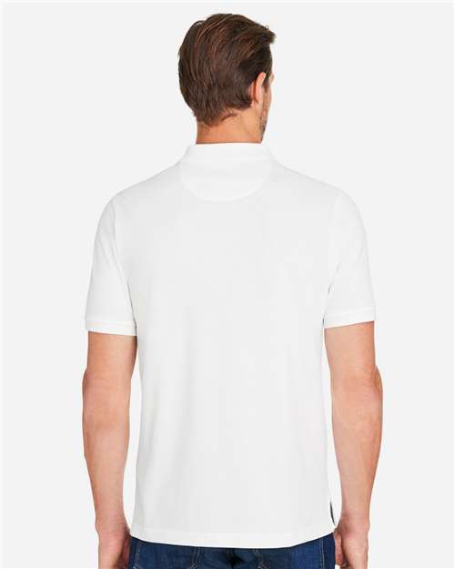 Harriton M205 Men's Valiant Cotton Snag Protect Polo - White - model back