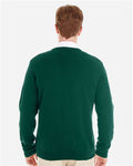 Harriton M425 Men's Pilbloc V-Neck Button Cardigan Sweater - Hunter - model back