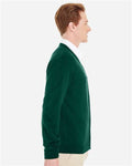 Harriton M425 Men's Pilbloc V-Neck Button Cardigan Sweater - Hunter - model side