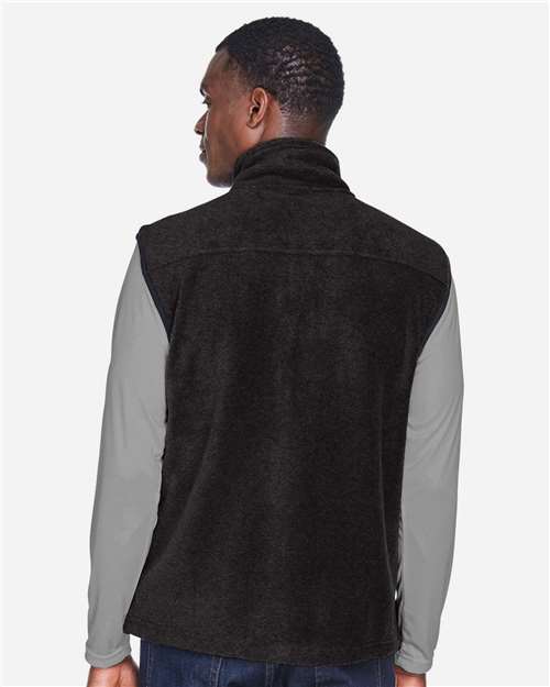 Harriton M985 Unisex Fleece Full-Zip Vest - Black - model back
