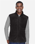Harriton M985 Unisex Fleece Full-Zip Vest - Black - model front