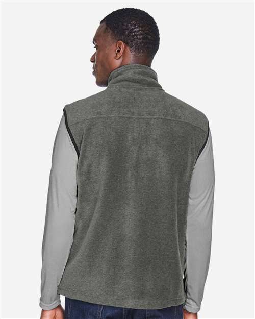 Harriton M985 Unisex Fleece Full-Zip Vest - Charcoal - model back