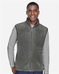 Harriton M985 Unisex Fleece Full-Zip Vest - Charcoal - model front