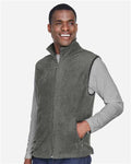 Harriton M985 Unisex Fleece Full-Zip Vest - Charcoal - model side