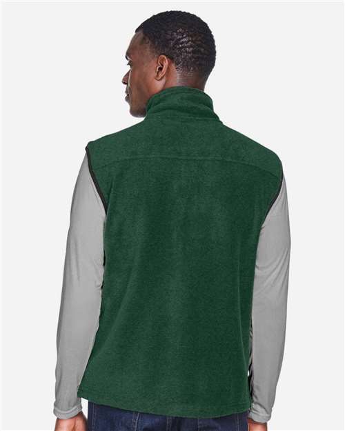 Harriton M985 Unisex Fleece Full-Zip Vest - Hunter - model back