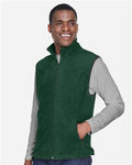 Harriton M985 Unisex Fleece Full-Zip Vest - Hunter - model side