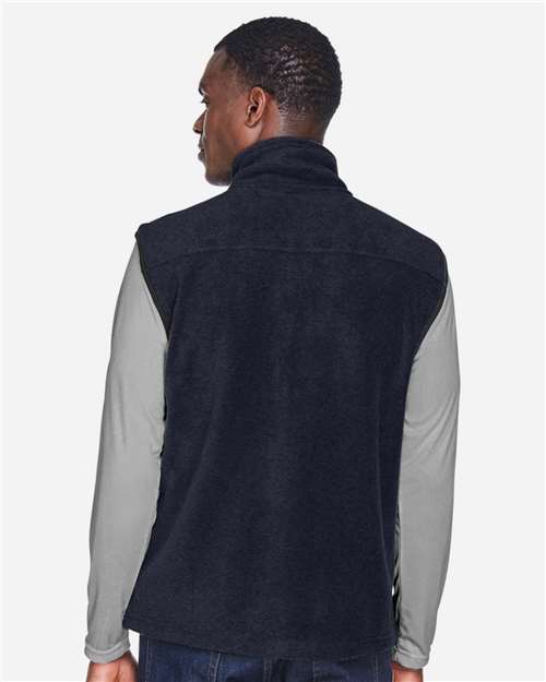 Harriton M985 Unisex Fleece Full-Zip Vest - Navy - model back