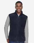 Harriton M985 Unisex Fleece Full-Zip Vest - Navy - model front