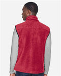 Harriton M985 Unisex Fleece Full-Zip Vest - Red - model back