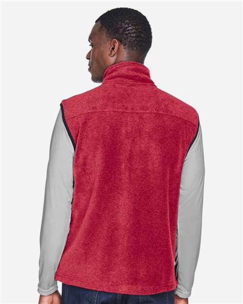 Harriton M985 Unisex Fleece Full-Zip Vest - Red - model back