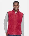 Harriton M985 Unisex Fleece Full-Zip Vest - Red - model front