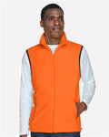 Harriton M985 Unisex Fleece Full-Zip Vest - Safety Orange - model front