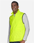 Harriton M985 Unisex Fleece Full-Zip Vest - Safety Yellow - model side