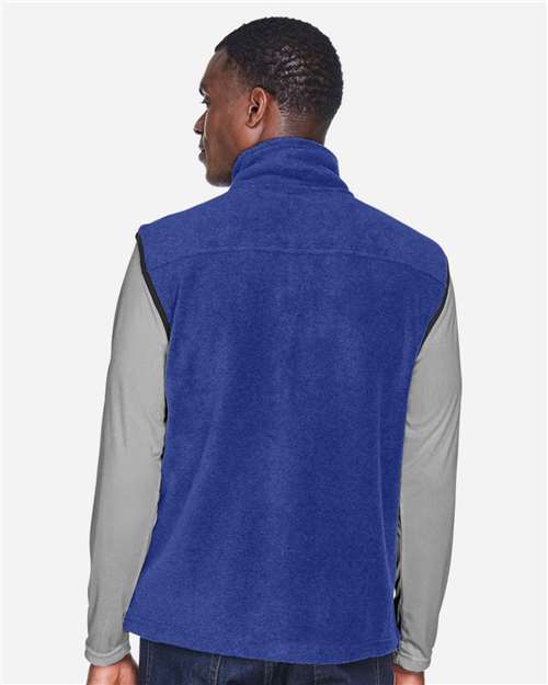 Harriton M985 Unisex Fleece Full-Zip Vest - True Royal - model back
