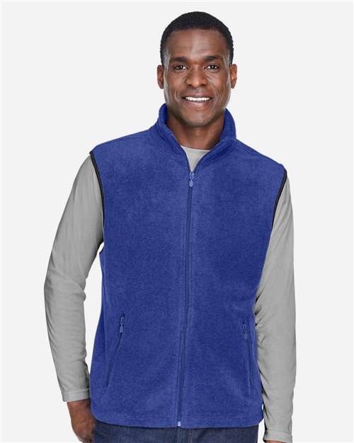 Harriton M985 Unisex Fleece Full-Zip Vest - True Royal - model front