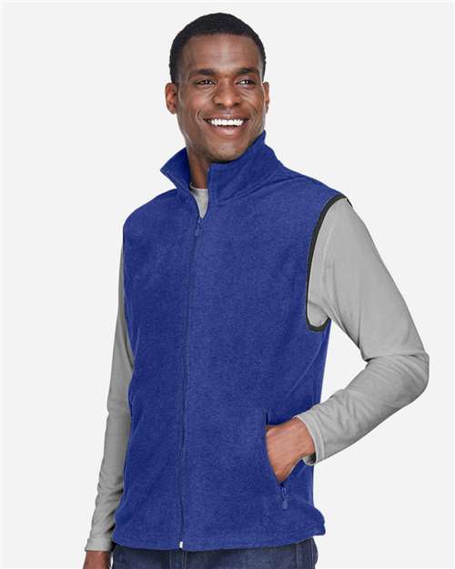 Harriton M985 Unisex Fleece Full-Zip Vest - True Royal - model side