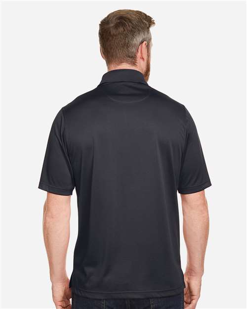 Harriton M348P Men's Advantage Snag Protection Plus IL Pocket Polo - Black - model back