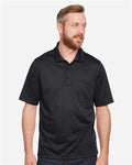 Harriton M348P Men's Advantage Snag Protection Plus IL Pocket Polo - Black - model front