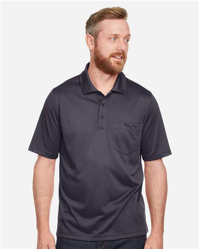 Harriton M348P Men's Advantage Snag Protection Plus IL Pocket Polo - Dark Charcoal - model front