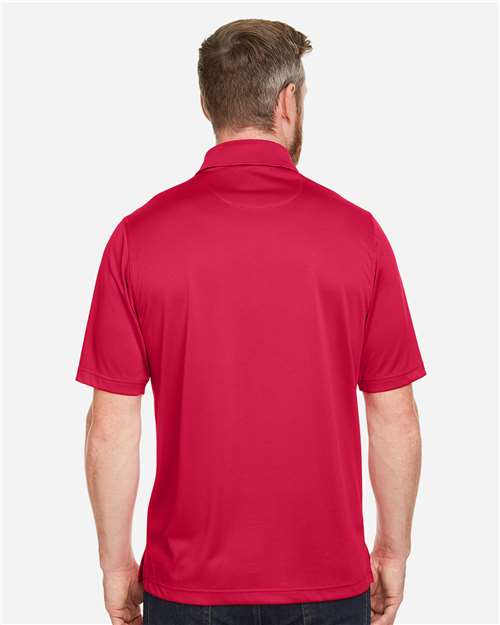 Harriton M348P Men's Advantage Snag Protection Plus IL Pocket Polo - Red - model back