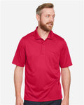 Harriton M348P Men's Advantage Snag Protection Plus IL Pocket Polo - Red - model front