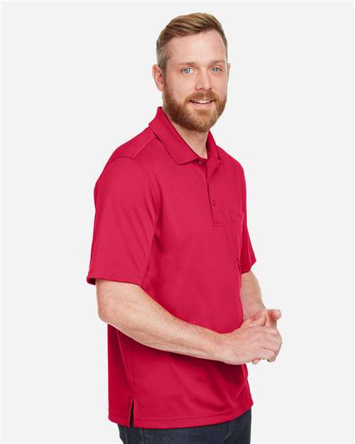 Harriton M348P Men's Advantage Snag Protection Plus IL Pocket Polo - Red - model side