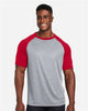 Athletic Heather/ Sport Red