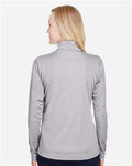 Team 365 TT31HW Women's Zone Sonic Heather Performance Quarter-Zip Pullover - Athletic Heather - model back