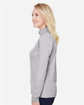 Team 365 TT31HW Women's Zone Sonic Heather Performance Quarter-Zip Pullover - Athletic Heather - model side