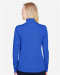 Team 365 TT31HW Women's Zone Sonic Heather Performance Quarter-Zip Pullover - Sport Royal Heather - model back