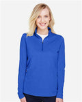 Team 365 TT31HW Women's Zone Sonic Heather Performance Quarter-Zip Pullover - Sport Royal Heather - model front