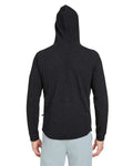 Swannies SWC100 Unisex Camden Hooded Pullover - Black/ Heather - model back
