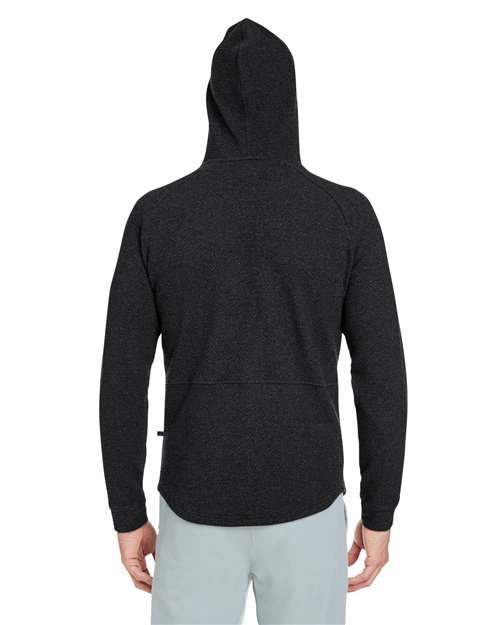 Swannies SWC100 Unisex Camden Hooded Pullover - Black/ Heather - model back