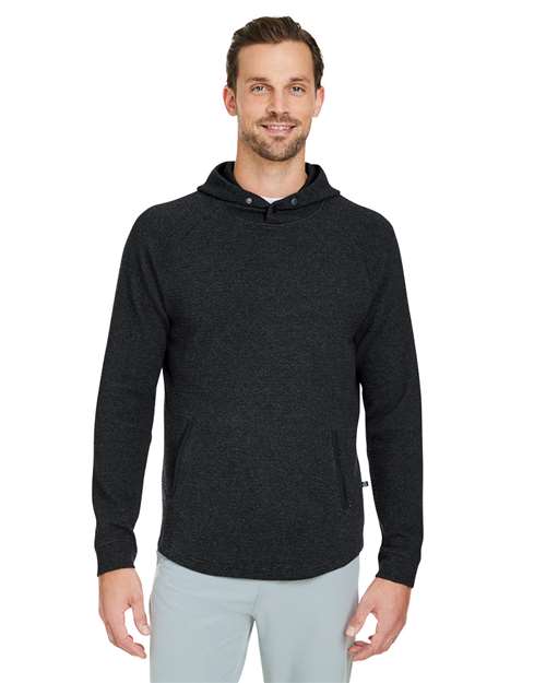 Swannies SWC100 Unisex Camden Hooded Pullover - Black/ Heather - model front