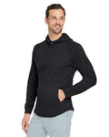 Swannies SWC100 Unisex Camden Hooded Pullover - Black/ Heather - model side