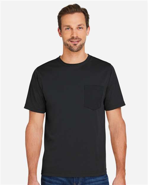 Harriton M118 Unisex Charge Snag and Soil Protect T-Shirt - Black - model front