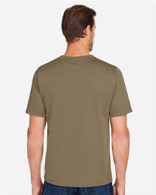 Harriton M118 Unisex Charge Snag and Soil Protect T-Shirt - Coyote Brown - model back