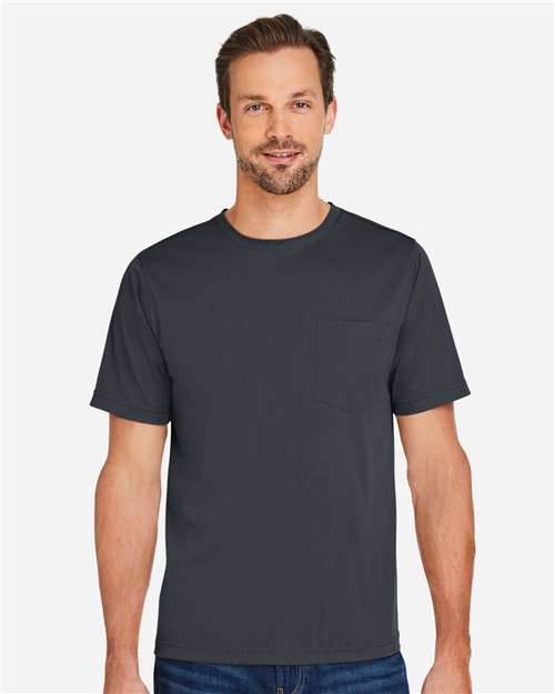 Harriton M118 Unisex Charge Snag and Soil Protect T-Shirt - Dark Charcoal - model front