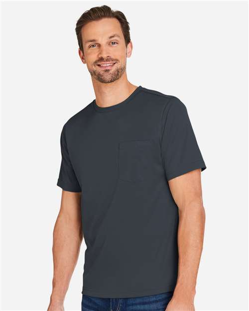 Harriton M118 Unisex Charge Snag and Soil Protect T-Shirt - Dark Charcoal - model side