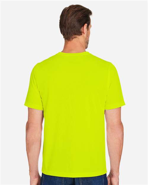 Harriton M118 Unisex Charge Snag and Soil Protect T-Shirt - Safety Yellow - model back
