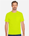 Harriton M118 Unisex Charge Snag and Soil Protect T-Shirt - Safety Yellow - model front