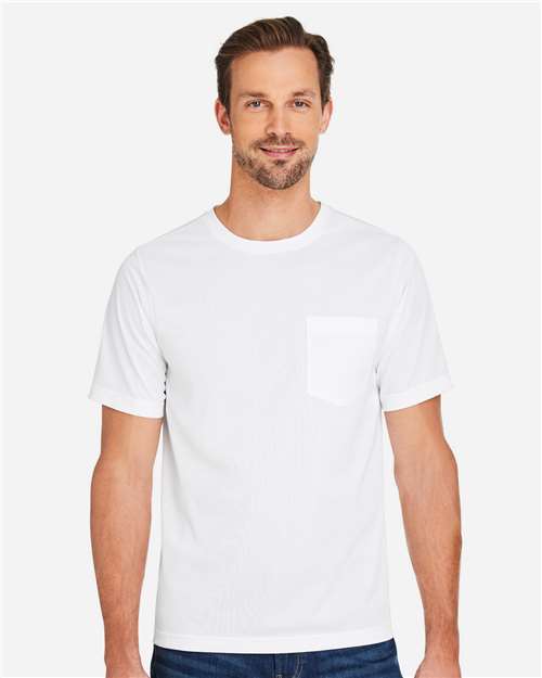 Harriton M118 Unisex Charge Snag and Soil Protect T-Shirt - White - model front