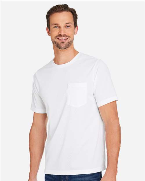 Harriton M118 Unisex Charge Snag and Soil Protect T-Shirt - White - model side